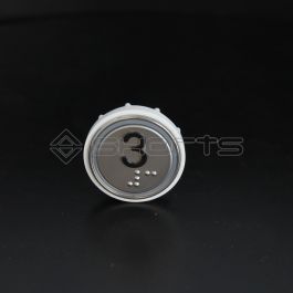 MS052-2392 - Vegas Push Button - Blue Illumination - Legend "3"