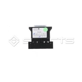 SF052-1166 - Schaefer MA28 P, Base TS1 - LED Green 30 V - Cap Plastic -Ccolourless - Integration Standard - Foil Green  Film - Negative - Font Swis721 Md - Height 3,5 mm 