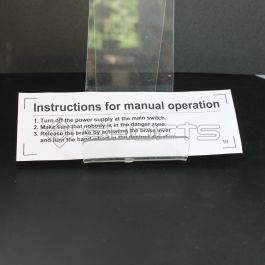 BK061-0086 - BKG Sign No 10: "Instruction for Manual Operation" in English Language