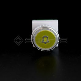 DH052-0188 - Dewhurst M20 RET Push Button - Legend 'Bell' Symbol 24v Yellow/Yellow Illumination 