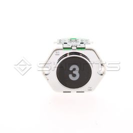 DH052-1292 - Dewhurst US91EN Compact 2 Complete Button - White Illumination - Legend "3"