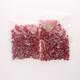 DM006-0010 - DMG Single Bootlace Ferrule, Red, Cable Entry 1mm², Barrel Length 8mm (Pack of 1000)