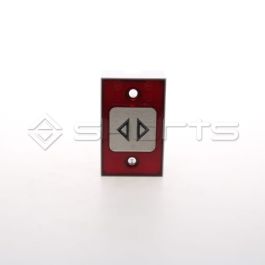 MP052-0140 - Macpuarsa Compac T Push Button Engraved Halo Red Exc "Double Arrow"