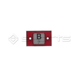 MP052-1202 - Macpaursa Compac Push Button - Red 24v - Legend "B" With Braille