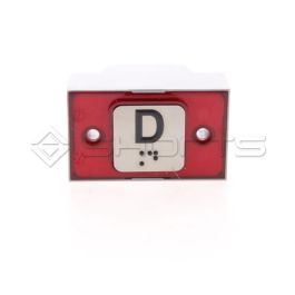 MP052-1276 - Macpuarsa Compac T Halo Push Button Red 24v - Legend "D" With Braille