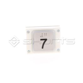 MS052-1521 - Weber Lifttechnik Push Button DR28 Tactile - Legend "7" with Braille