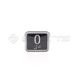 MS052-2374 - LIFT.IT Rectangular Push Button - LED RED, Black Pressel - Legend "0"