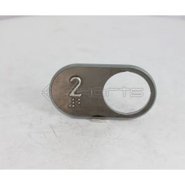 MS052-2388 - VB42 Full Label - Left Arrangement - Stainless Black - Marking Embossed Polished - 2 with Braille