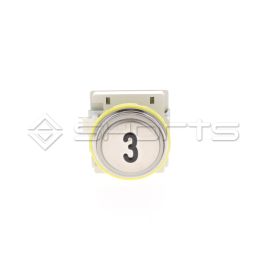 OR052-0630 - Orona DMG Push Button BLSVF14RR.MK+DEC, Legend "3"