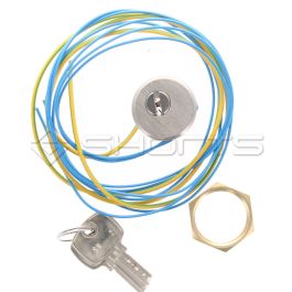 OT035-0034 - Otis Keyswitch - Satin Chrome 24v Key Trapped Spring Return (DOM SH2 Key) Wiring Without Wago Connector