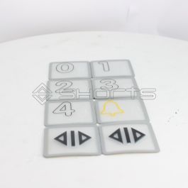 VI052-0027 - Vimec Push Button Sticker Pack 'Alarm, 0 to 4', Door Open